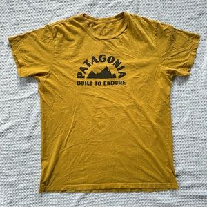 Patagonia yellow organic cotton graphic T shirt size large